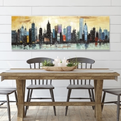 Canvas 20 x 60 - Skyline on abstract cityscape