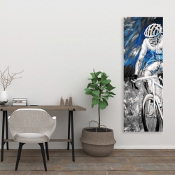 Toile 20 x 60 - Cycliste professionnel bleu