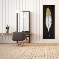 Toile 20 x 60 - Plume dorée
