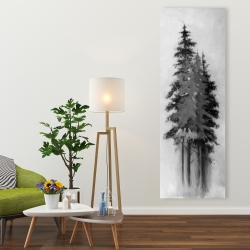 Canvas 20 x 60 - Silhouette of black and grey trees