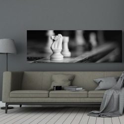 Toile 20 x 60 - Jeux d'échec monochrome