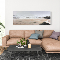 Canvas 20 x 60 - Cloudy at the beach