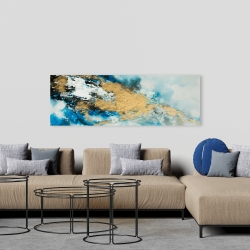 Toile 20 x 60 - Marbre bleu et doré