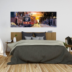 Toile 20 x 60 - Coucher de soleil une rue torontoise