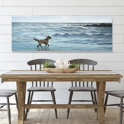 Toile 20 x 60 - Chien à la plage