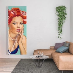 Canvas 20 x 60 - Pin up girl with curlers