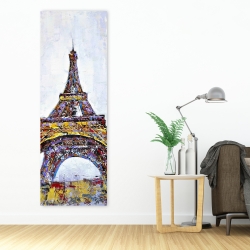 Canvas 20 x 60 - Abstract paint splash eiffel tower