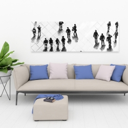 Canvas 20 x 60 - Overhead view of people on the street