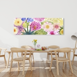 Canvas 20 x 60 - Bundle of exotic flowers