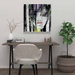 Toile 24 x 24 - Visage de femme coloré et abstrait