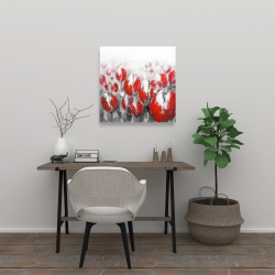 Canvas 24 x 24 - Abstract red tulips