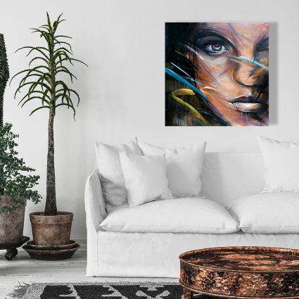 Colorful woman face