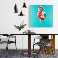 Toile 24 x 24 - Flamant coloré