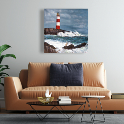 Canvas 24 x 24 - Lighthouse at the edge of the sea unleashed