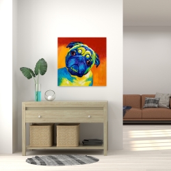 Canvas 24 x 24 - Curious pug