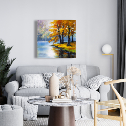 Toile 24 x 24 - Deux arbres au bord du lac