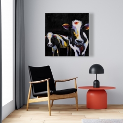 Canvas 24 x 24 - Two funny cows