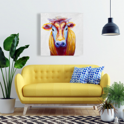 Canvas 24 x 24 - Colorful country cow