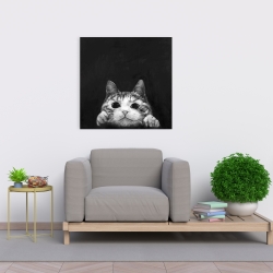 Toile 24 x 24 - Chat curieux