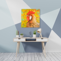 Canvas 24 x 24 - Colorful chicken