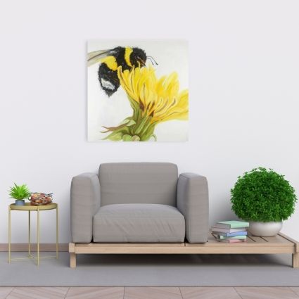 Little bumblebee on a dandelion