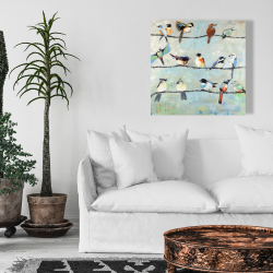 Canvas 24 x 24 - Small colorful birds