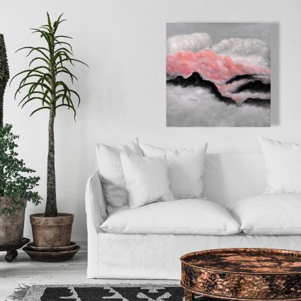 Gray and pink clouds