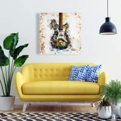 Canvas 24 x 24 - Abstract colorful guitar