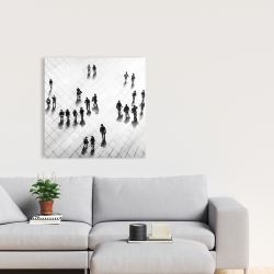 Canvas 24 x 24 - Overhead view of people on the street