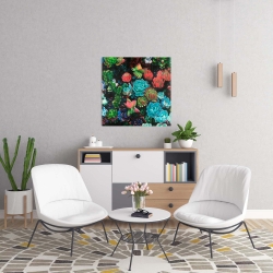 Canvas 24 x 24 - Set of colorful succulents