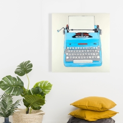 Canvas 24 x 24 - Blue typewritter machine