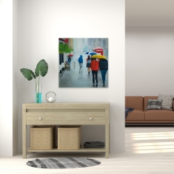 Toile 24 x 24 - Gens marchant par un jour de pluie