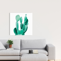 Canvas 24 x 24 - Watercolor paddle cactus