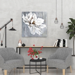 Canvas 24 x 24 - Flower on wood