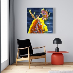 Canvas 24 x 24 - Colorful moose