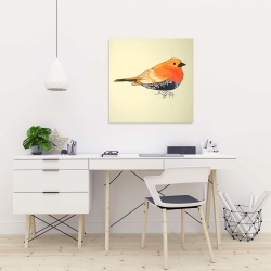 Canvas 24 x 24 - Little orange bird illustration