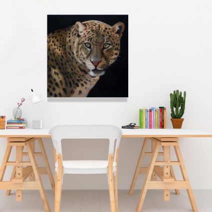 Realistic fierce leopard