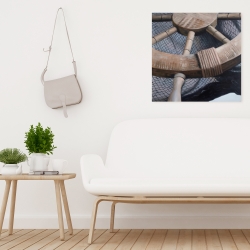 Canvas 24 x 24 - Helm on a fishing net closeup
