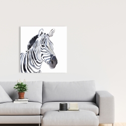 Canvas 24 x 24 - Watercolor zebra