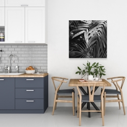 Canvas 24 x 24 - Monochrome tropicals leaves