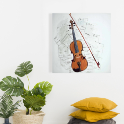 Toile 24 x 24 - Violon sur partitions