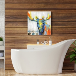 Canvas 24 x 24 - Colorful abstract moose