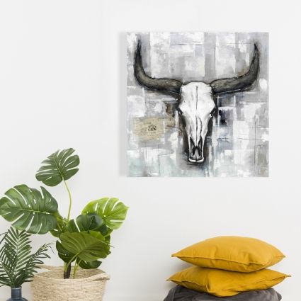 Bull skull on an industrial background