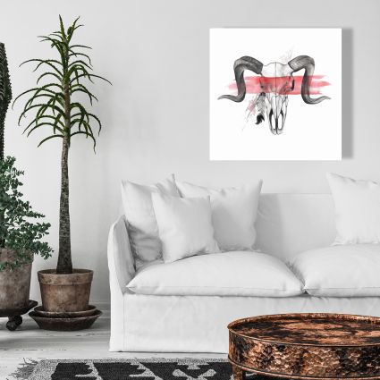 Aries skull with feather