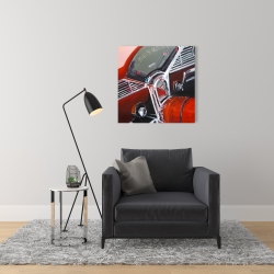 Canvas 24 x 24 - Vintage red car dashboard