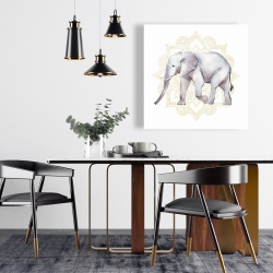 Canvas 24 x 24 - Elephant on mandalas