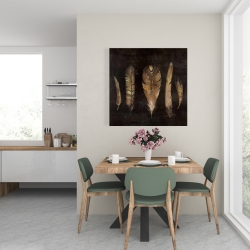 Toile 24 x 24 - Ensemble de plumes brunes