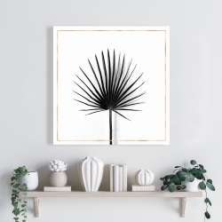 Canvas 24 x 24 - Cabbage palm leaf with rose lines