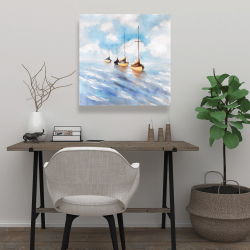 Canvas 24 x 24 - Sailboats in the sea