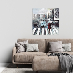 Canvas 24 x 24 - Abstract pedestrian crossing